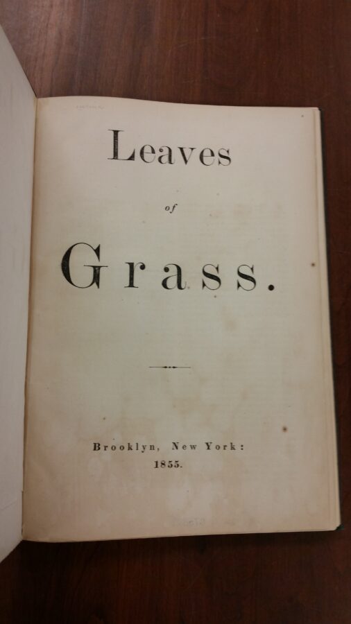 1855 title page for "Leaves of Grass."