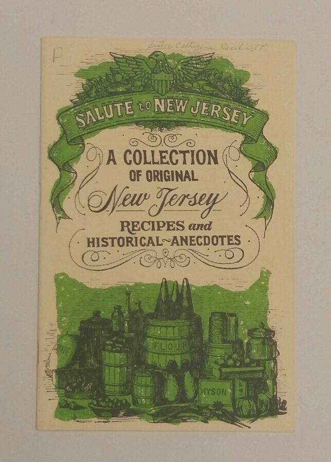 Cover of the book "Salute to New Jersey:  A Collection of Original New Jersey Recipes and Historical Anecdotes."