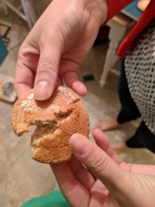 Breaking a cookie in half