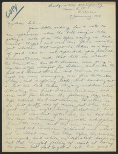 Page from handwritten letter