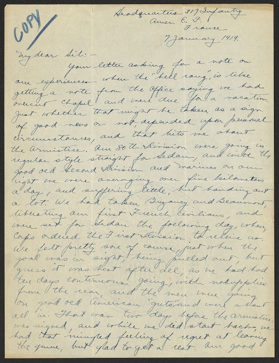 Rutgers in the First World War Voices of the Armistice—”A Good Night’s