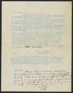 typewritten letter with handwritten note at bottom