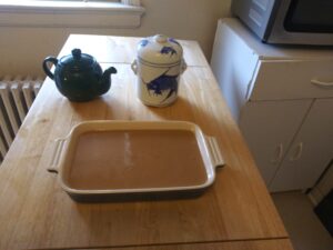 Pudding in baking dish